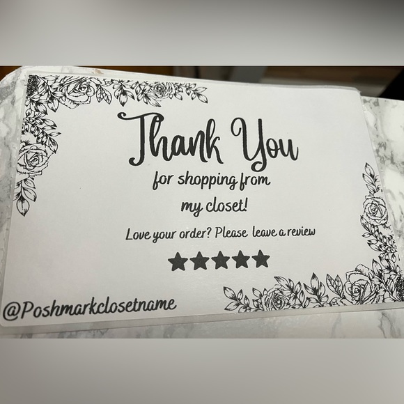 🦋HP🦋 50 Personalized Thank You Thermal Labels - Picture 2 of 2